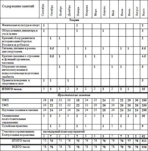 Программа по кикбоксингу.